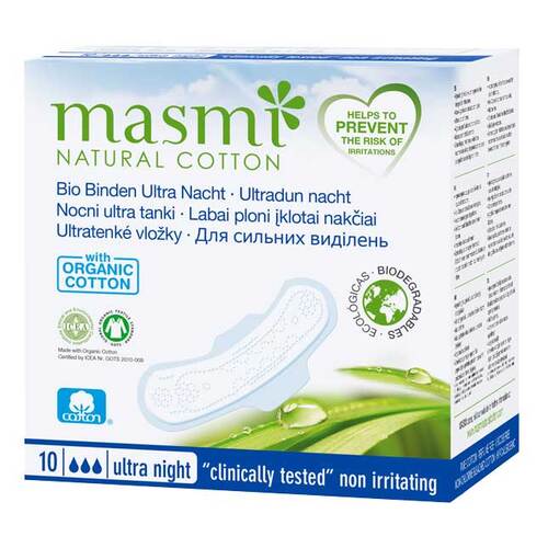 Bio Binden ultra Nacht 100% Bio-Baumwolle Masmi - 1