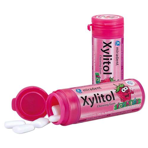 Miradent Xylitol Kaugummi Erdbeere - 1