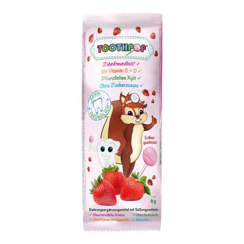Toothpop Zahnpflege-Lolli Erdbeergeschmack - 1