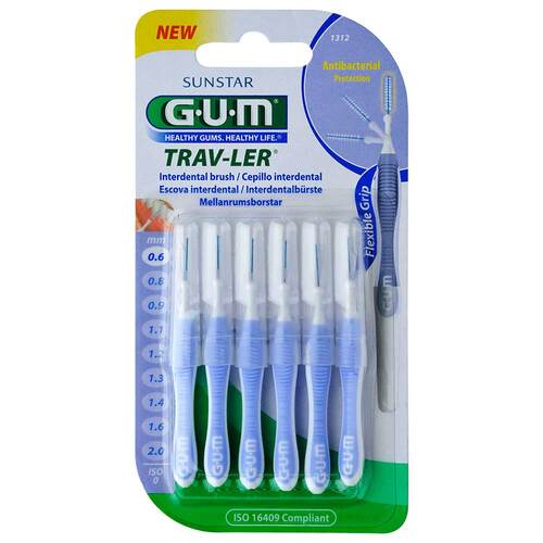 Gum Trav-Ler 0,6mm Kerze hellblau Interdentalb&uuml;r. - 1