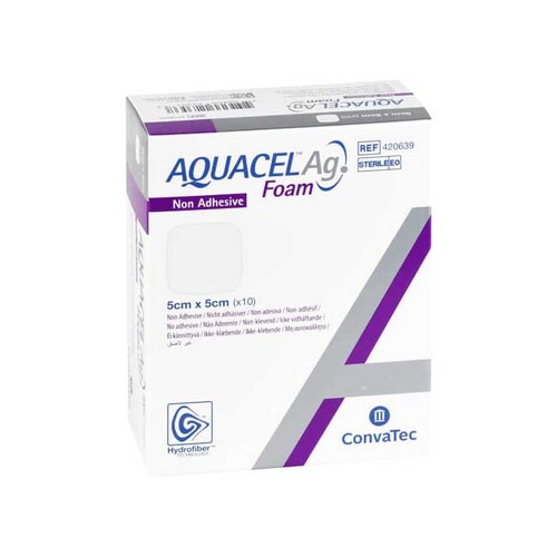 AQUACEL Ag Foam nicht adh&auml;siv 5x5 cm Verband - 1