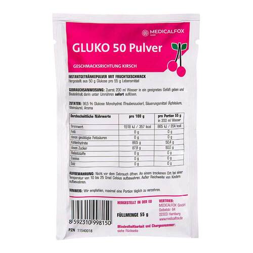Glukose 50 g Kirsch Pulver zur Her.e.L&ouml;sung zum Einnehmen - 1