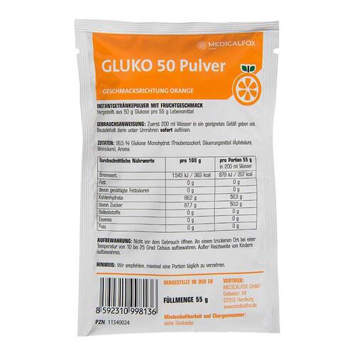 Glukose 50 g Orange Pulver zur Her.e.L&ouml;sung zum Einnehmen - 1