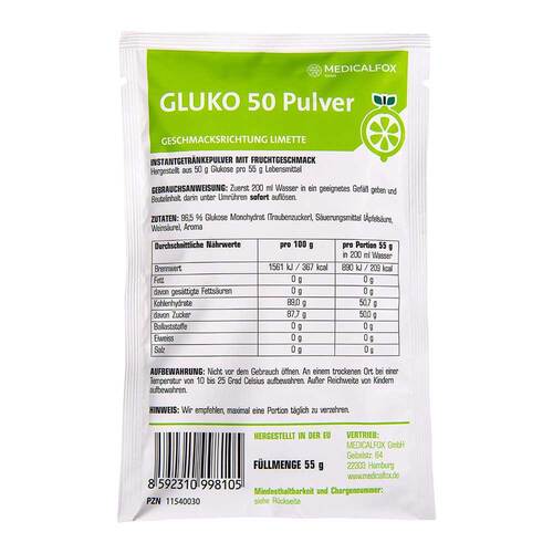 Glukose 50 g Limette Pulver zur Her.e.L&ouml;sung zum Einnehmen - 1