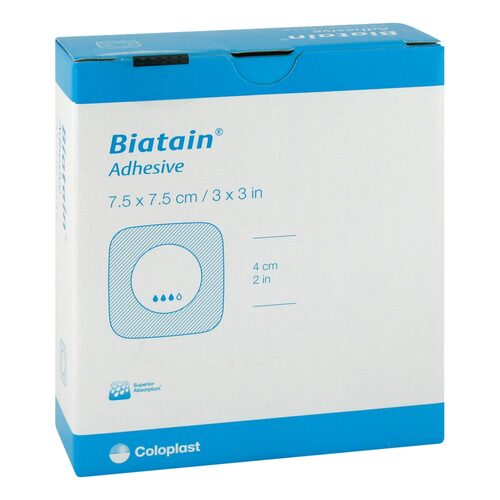 BIATAIN Schaumverband 7,5x7,5 cm selbst haftend - 1