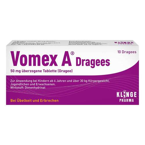 Vomex A Dragees 50 mg &uuml;berzogene Tabletten - 1