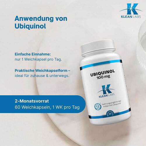 Ubiquinol Coenzym Q10 reduz.100 mg Klean Labs Kapseln  - 3