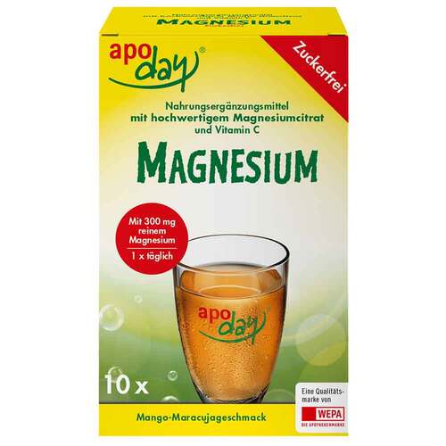 APODAY Magnesium Mango-Maracuja zuckerfrei Pulver - 1