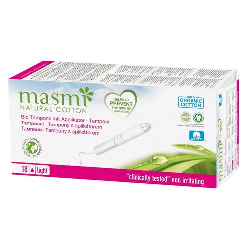 Bio Tampons light mini mit Applikator 100% BW Masmi - 1