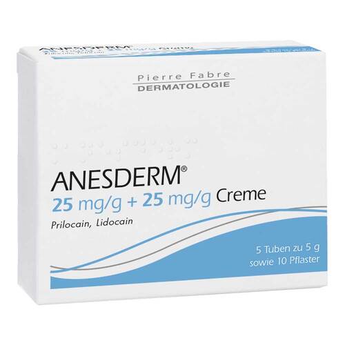 Anesderm 25 mg / g +   25 mg/g Creme + 10 Pflaster - 1