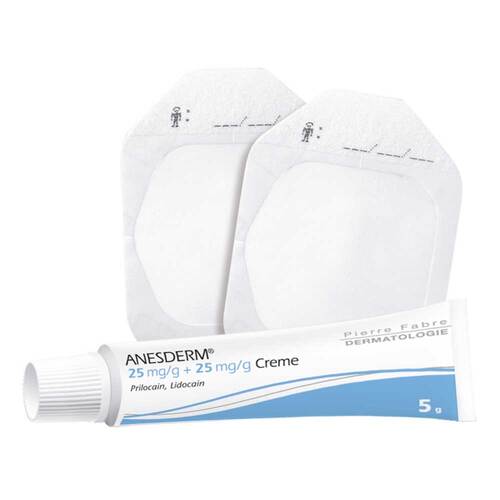 Anesderm 25 mg / g +   25 mg/g Creme + 10 Pflaster - 2