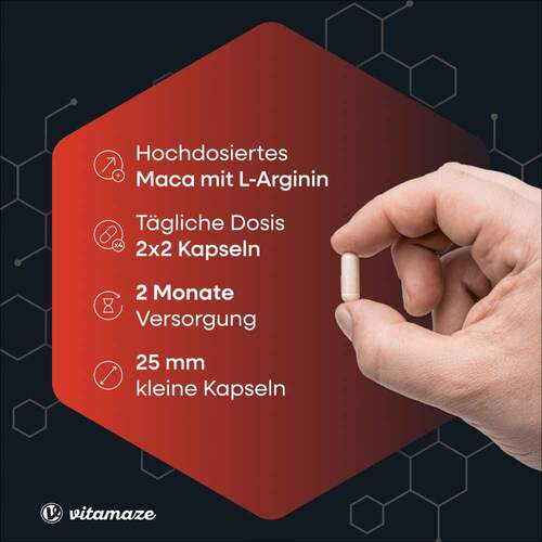 Maca 4:1 hochdosiert + L-Arginin Kapseln - 2