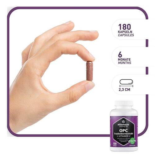 Opc Traubenkernextrakt hochdosiert + Vitamin C Kapseln  - 2