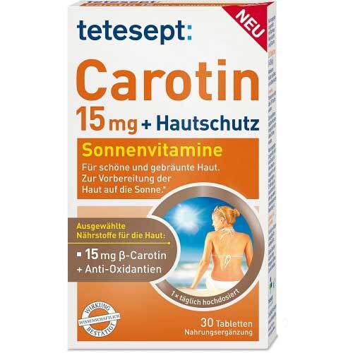 Tetesept Carotin 15 mg + Hautschutz Filmtabletten - 1