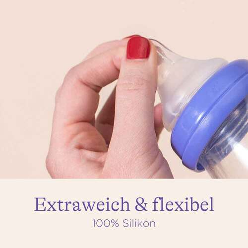 LANSINOH Weithalsflasche Glas 240 ml mit Sauger M - 5