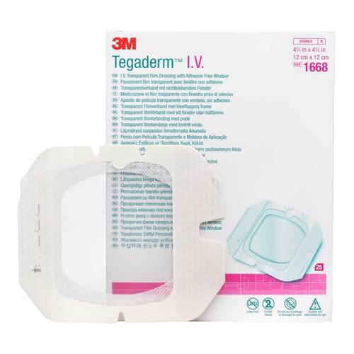 Tegaderm I.V. Filmverband tra.klebstofffrei Fens.f&uuml;r Port - 1