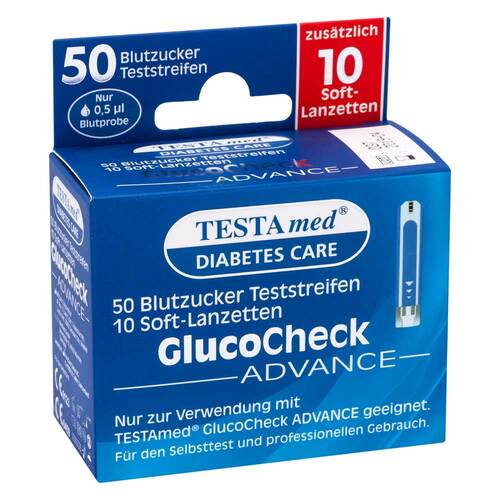 Testamed Glucocheck Advance 50 Teststreifen mit 10 Lanz. - 1