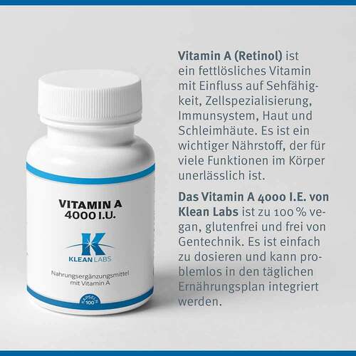 VITAMIN A 4000 I.U. KLEAN LABS Kapseln - 4