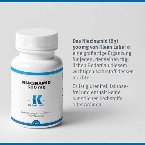 Niacinamid B3 500 mg Klean Labs Kapseln - 4