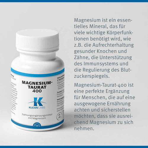 Magnesiumtaurat 400 Klean Labs Tabletten - 4