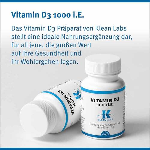Vitamin D 1000 I.E. Klean Labs Tabletten - 3