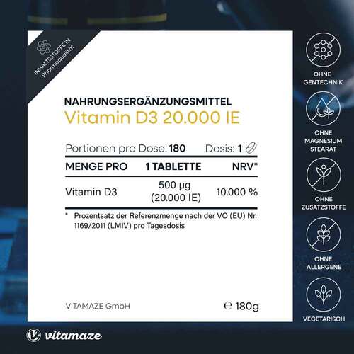 VITAMIN D3 20.000 I.E. Depot hochdosiert Tabletten - 5