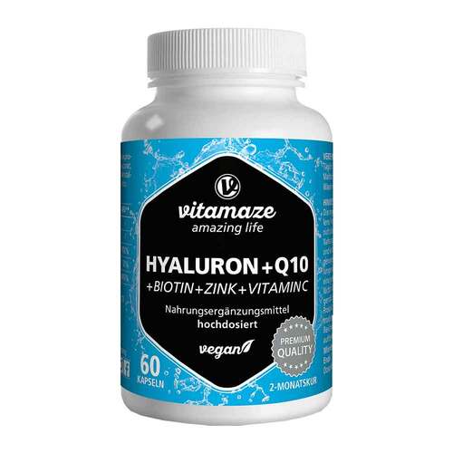 Hyalurons&auml;ure 200 mg hochdos. + Coenzym Q10 vegan - 1