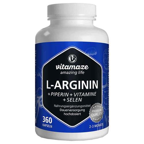 L-Arginin 750 mg hochd. + Piperin+Vitamine Kapseln - 1