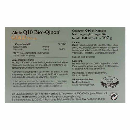 Q10 Bio Qinon Gold 100 mg Pharma Nord Kapseln - 2