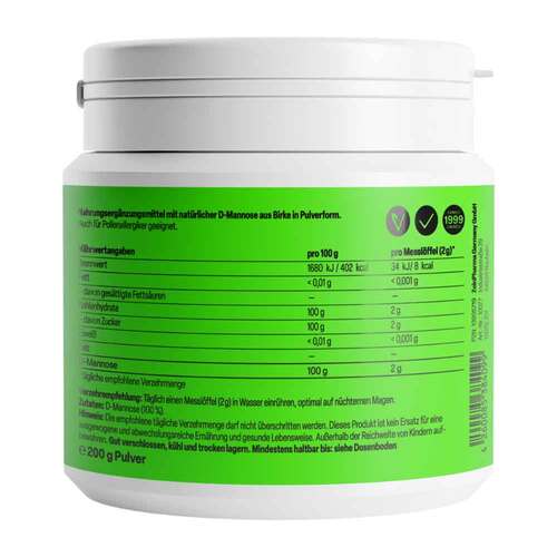 Natural D-Mannose aus Birke Pulver Zeinpharma - 2