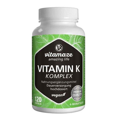 Vitamin K1 + K2 Komplex hochdosiert vegan Kapseln - 1