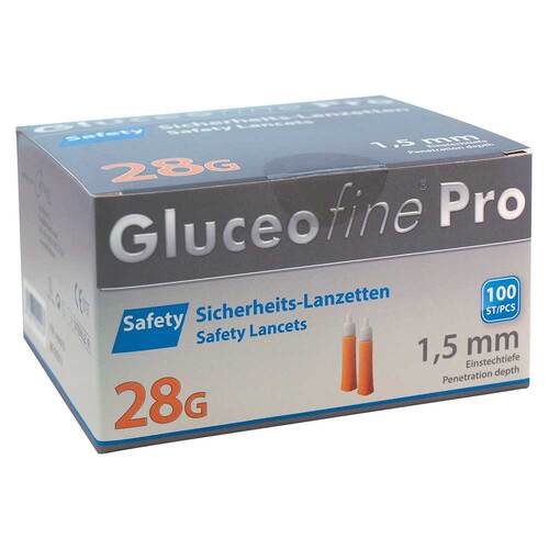 Gluceofine Pro Safety Sich.-Lanzetten 28 Gx1,5 mm - 1