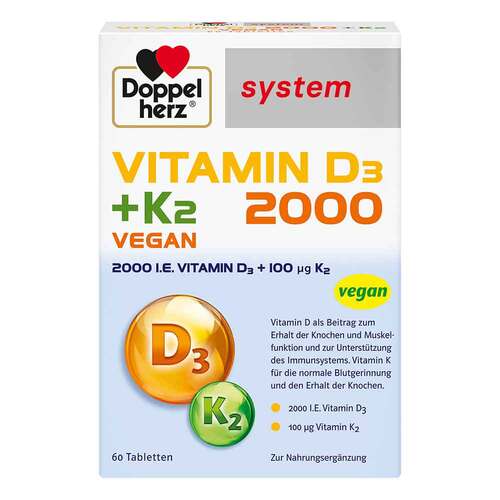 Doppelherz Vitamin D3 2000 + K2 system Tabletten - 1