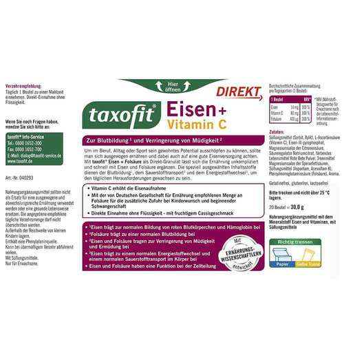Taxofit Eisen + Fols&auml;ure Direkt Granulat - 2