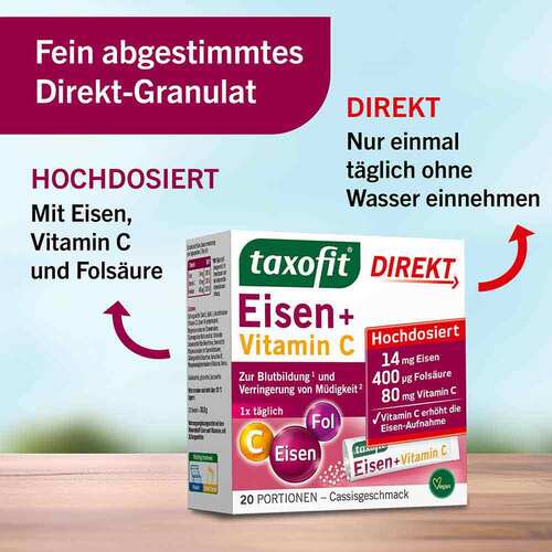 Taxofit Eisen + Fols&auml;ure Direkt Granulat - 6