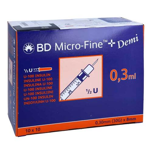 BD Micro-Fine + Insulinasenspray 0,3 ml U100 0,3x8 mm - 1