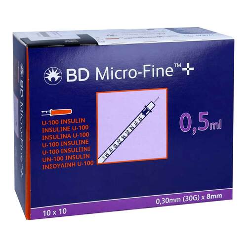 BD Micro-Fine + Insulinasenspray 0,5 ml U100 0,3x8 mm - 1
