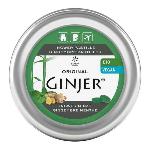 Ingwer Ginjer Pastillen Bio Minze - 1