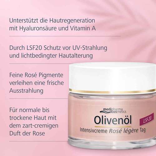 Oliven&ouml;l Intensivcreme Rose legere Lsf 20 - 3
