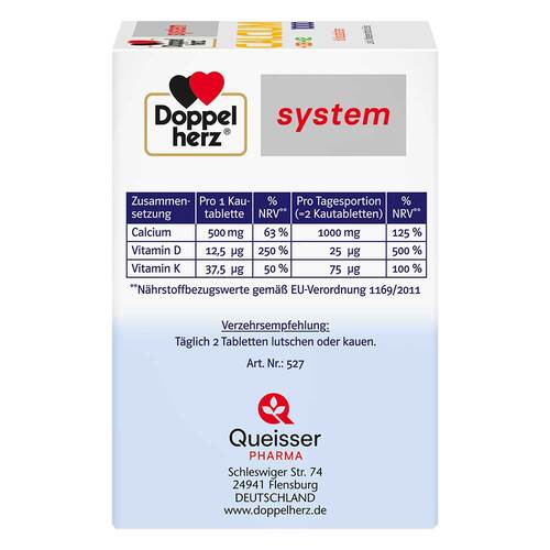 Doppelherz Calcium 1000 + D3+K2 system Kautabletten - 2