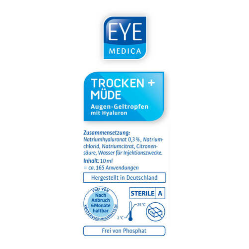 Eyemedica trocken + m&uuml;de 0,3% Hyaluron Aug.-Geltro. - 3