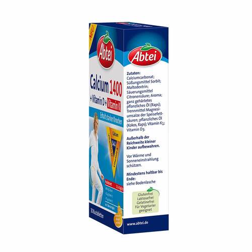 Abtei Calcium 1400 + Vitamin D3+K Kautabletten - 2