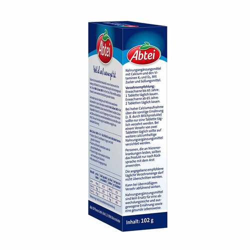 Abtei Calcium 1400 + Vitamin D3+K Kautabletten - 3
