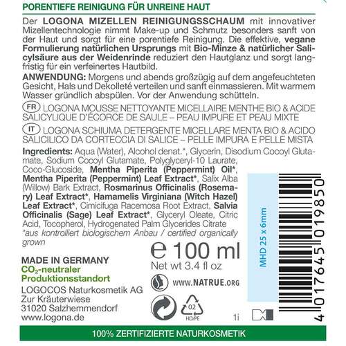 Logona Purify Mizellen Reinigungsschaum - 2