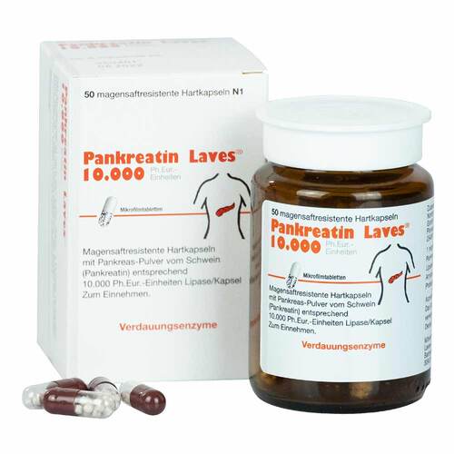 Pankreatin Laves 10.000 Ph.Eur.-Einh.magensaftresistent Hartkapseln  - 1