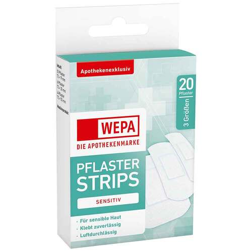 WEPA Pflasterstrips sensitiv 3 Gr&ouml;&szlig;en - 1