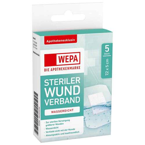 WEPA Wundverband wasserdicht 7,2x5 cm steril - 1