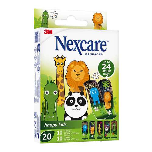 Nexcare Happy Kids Pflasterstrips Tiere 2 Gr&ouml;&szlig;en - 1