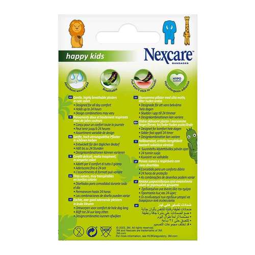 Nexcare Happy Kids Pflasterstrips Tiere 2 Gr&ouml;&szlig;en - 2