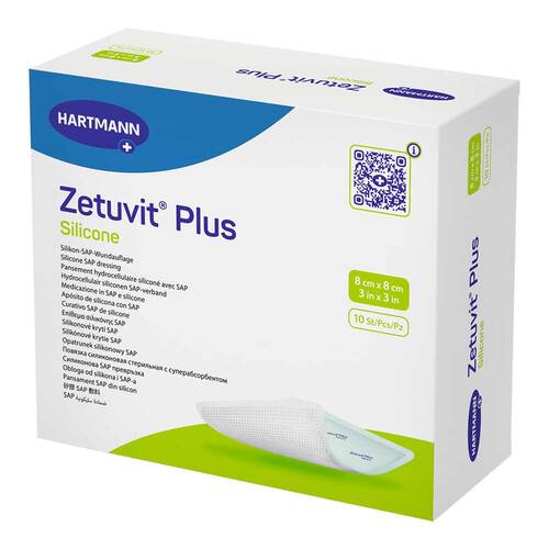 ZETUVIT Plus Silicone steril 8x8 cm - 1